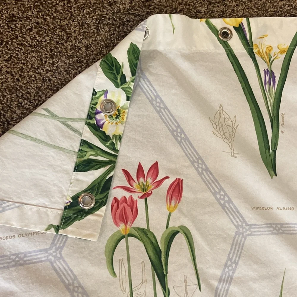 Botanical print shower curtain
